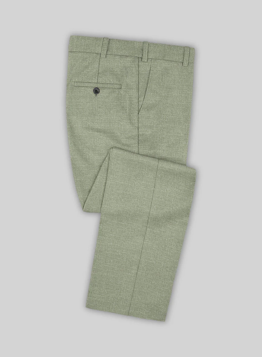 Noble Sage Green Wool Silk Linen Suit - Image 6