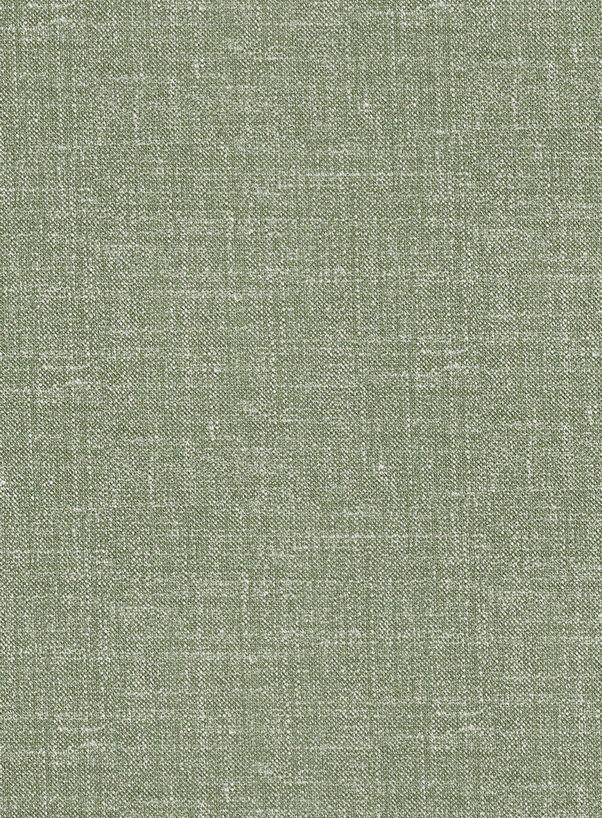 Noble Sage Green Wool Silk Linen Suit - Image 7