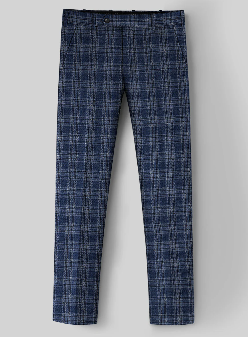 Noble Sandro Blue Wool Silk Linen Pants - Image 2