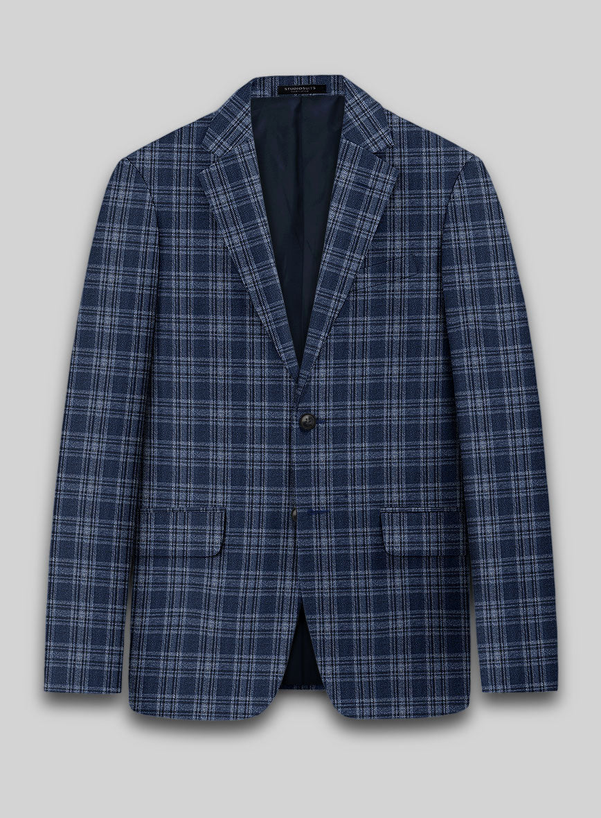 Noble Sandro Blue Wool Silk Linen Suit - Image 2