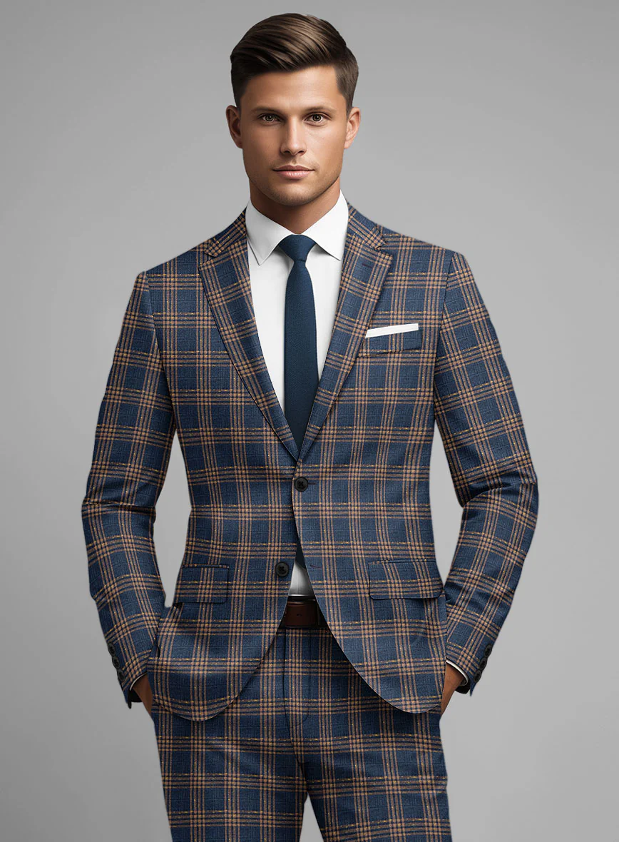 Noble Santiago Blue Wool Silk Linen Jacket - Image 2