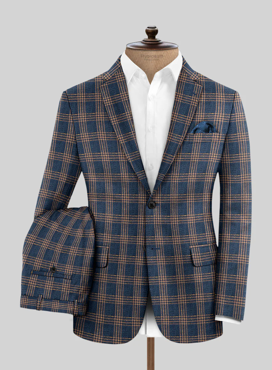 Noble Santiago Blue Wool Silk Linen Suit - Image 2