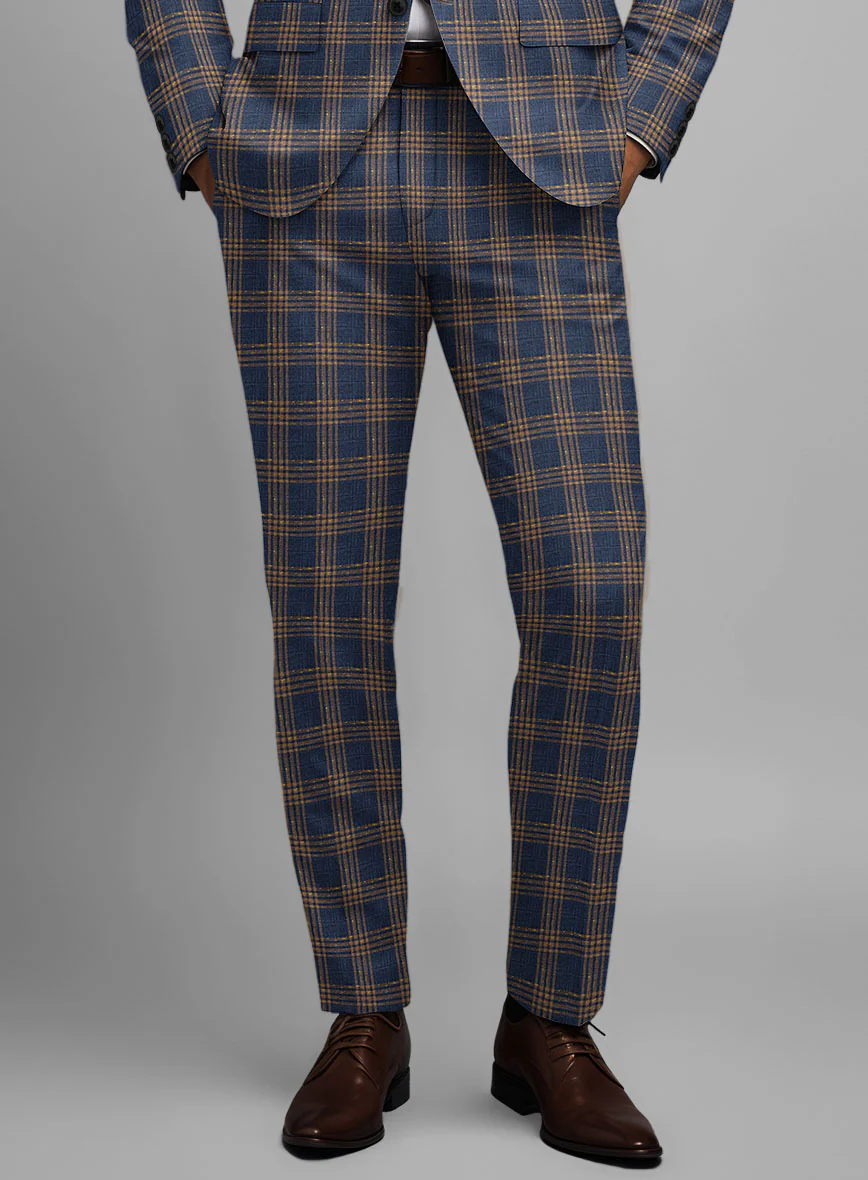Noble Santiago Blue Wool Silk Linen Suit - Image 6