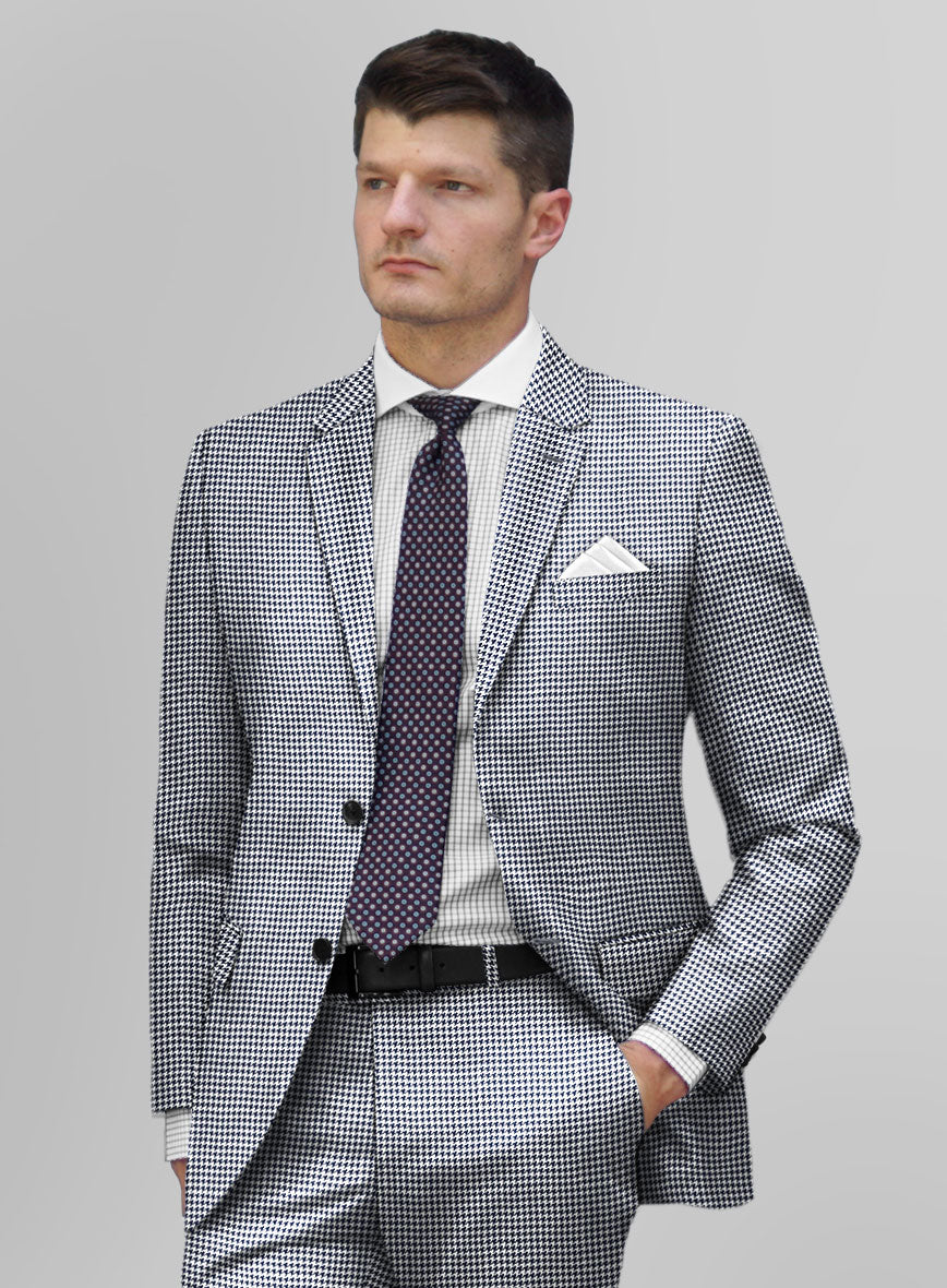 Noble Silk Blue Houndstooth Jacket - Image 2
