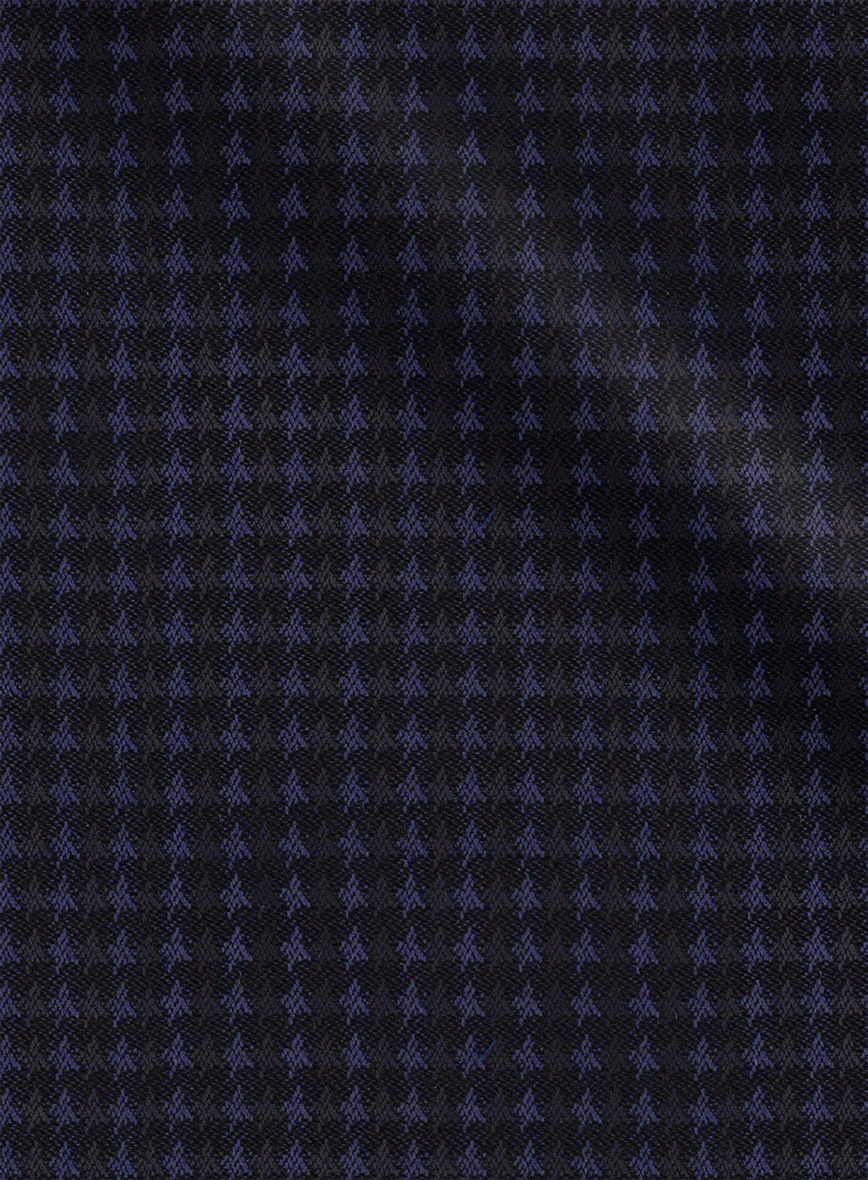 Noble Silk Deep Blue Houndstooth Jacket - Image 3