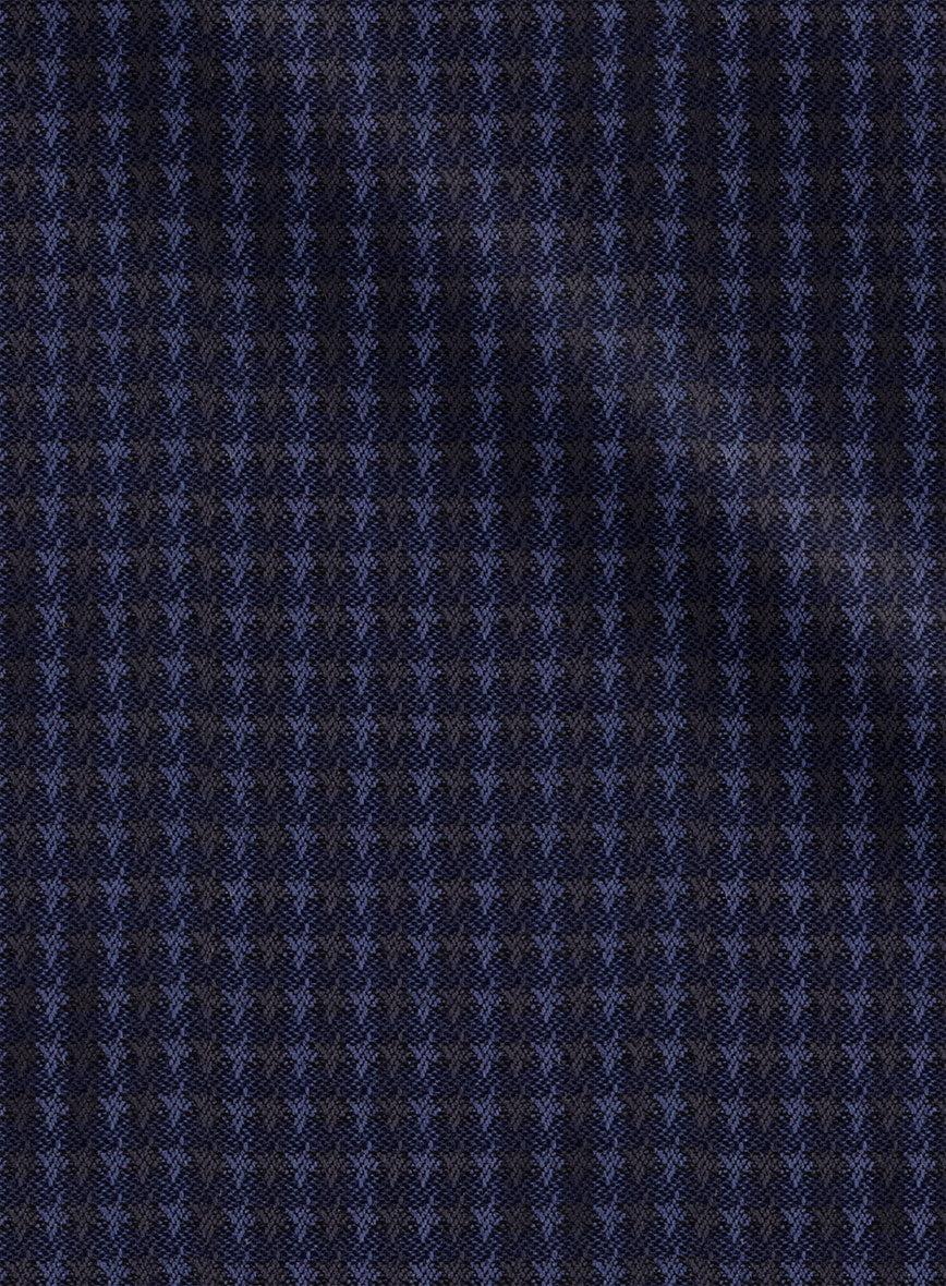 Noble Silk Navy Blue Houndstooth Jacket - Image 3