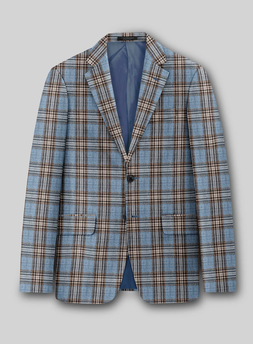 Noble Veron Tartan Wool Silk Linen Suit - Image 4