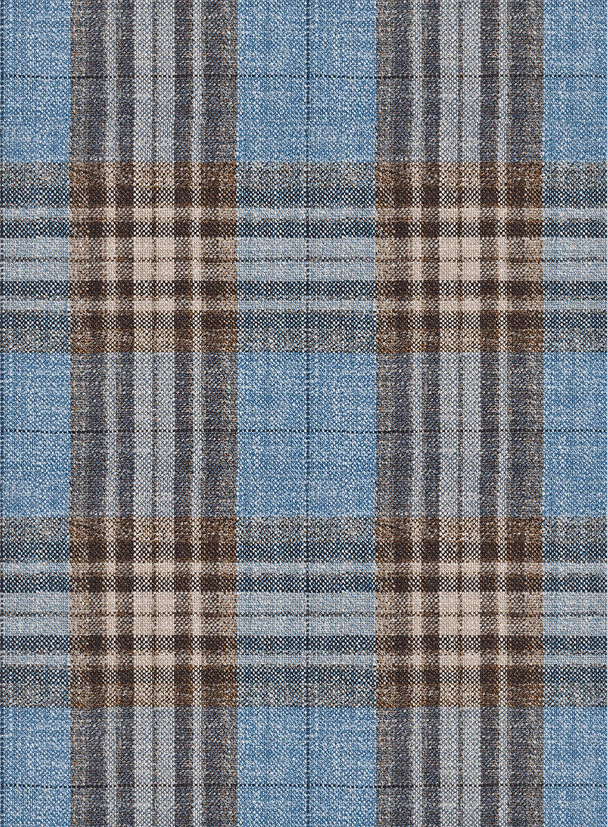 Noble Veron Tartan Wool Silk Linen Jacket - Image 3