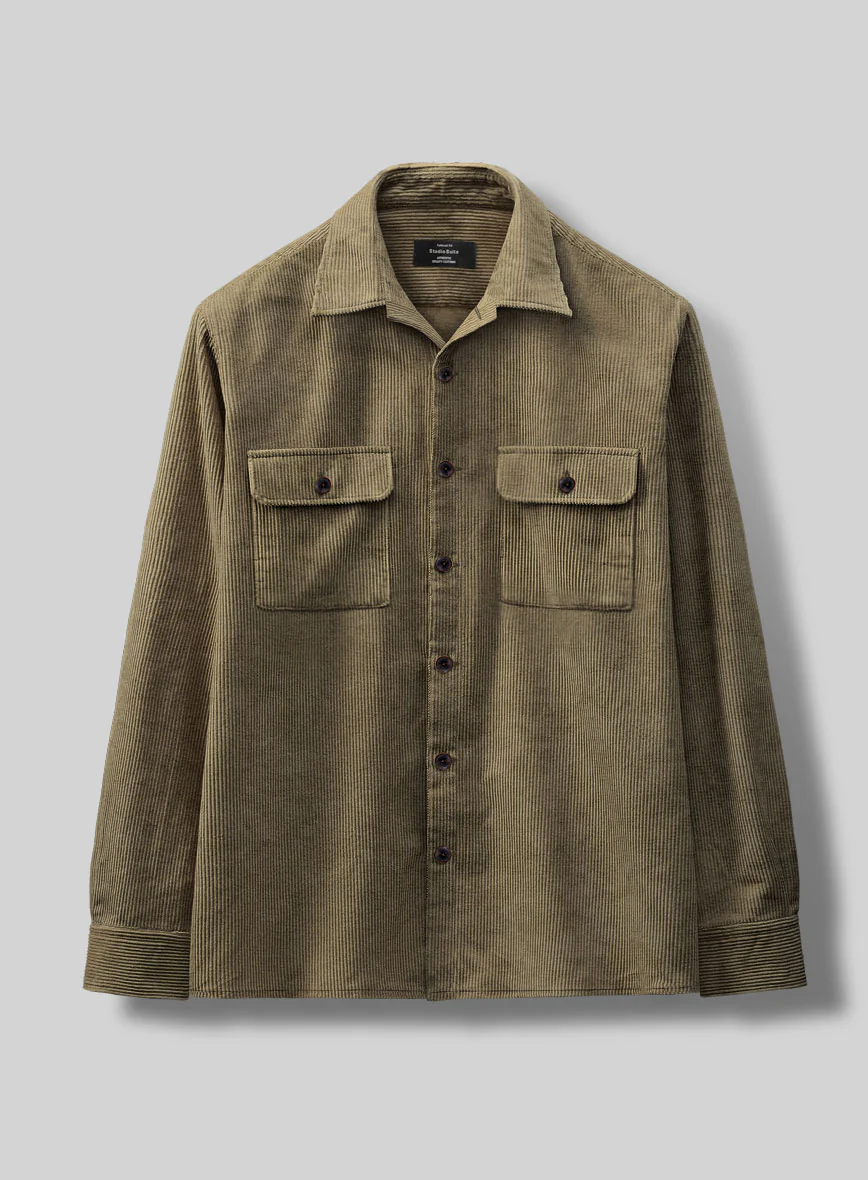 Nomad Dark Beige Corduroy Shirt - Image 2