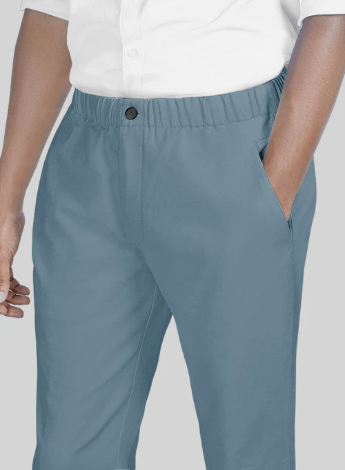 Easy Pants Nord Blue Cotton Canvas - Image 5