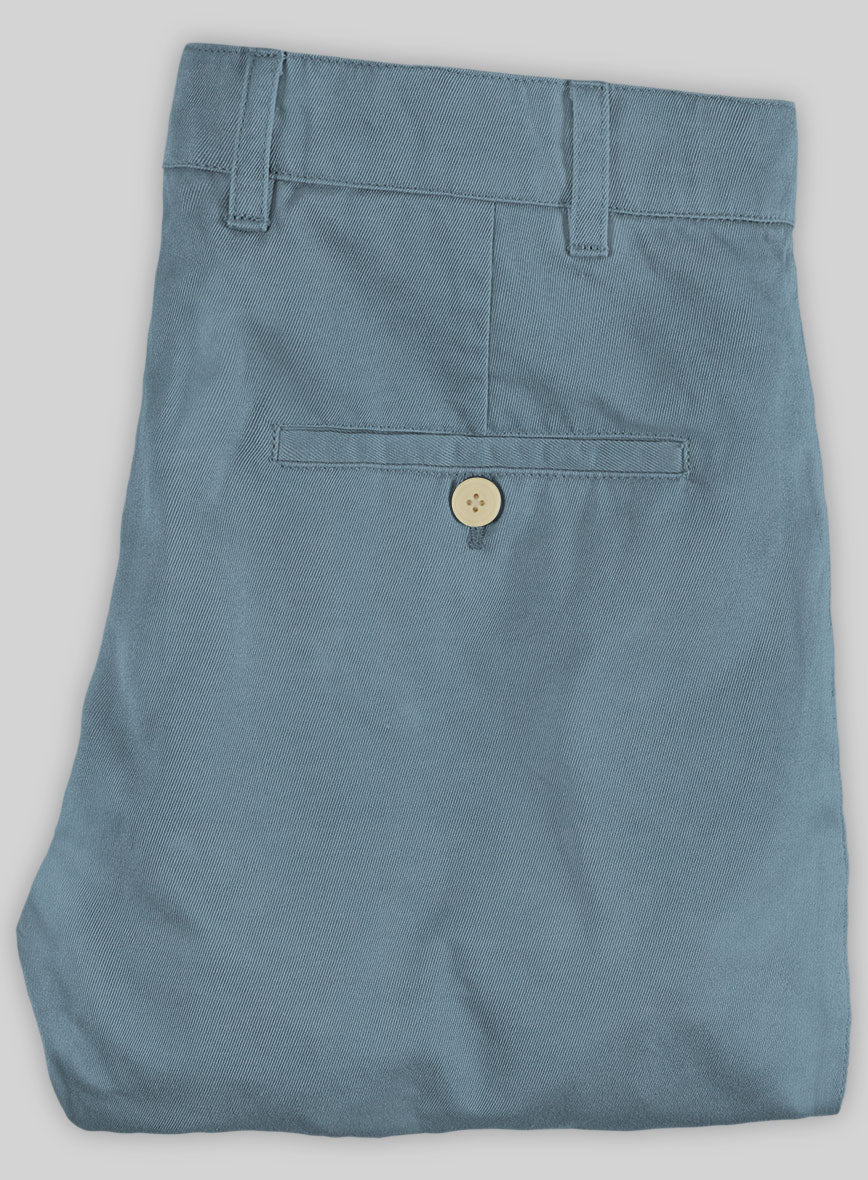 Washed Nord Blue Feather Cotton Canvas Stretch Chino Pants - Image 2
