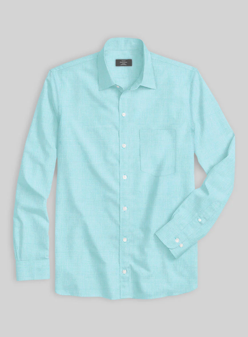 Ocean Blue Cotton Shirt - Image 2
