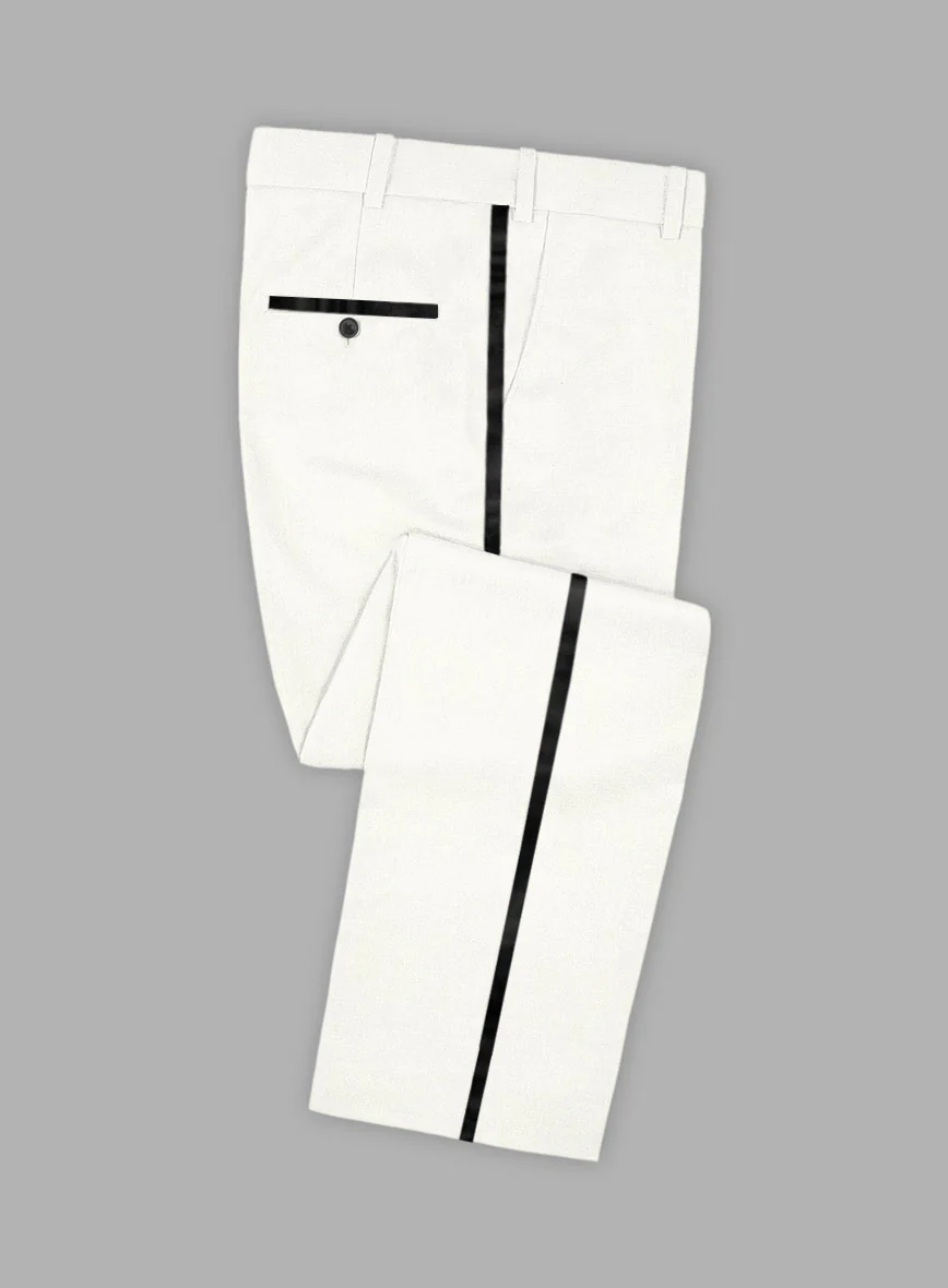 Off-White Double Breasted Tuxedo Suit - Image 3