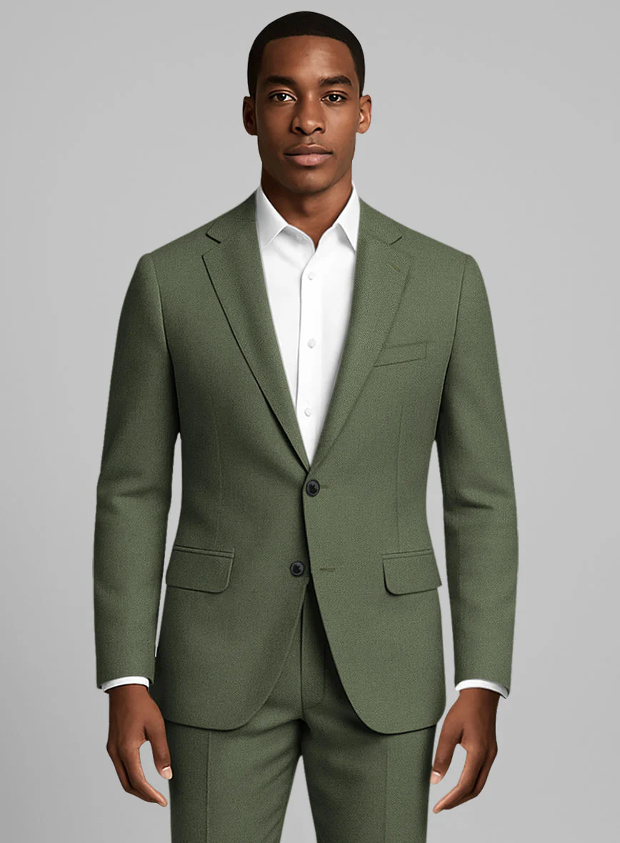 Olive Green Cotton Suit - Image 3