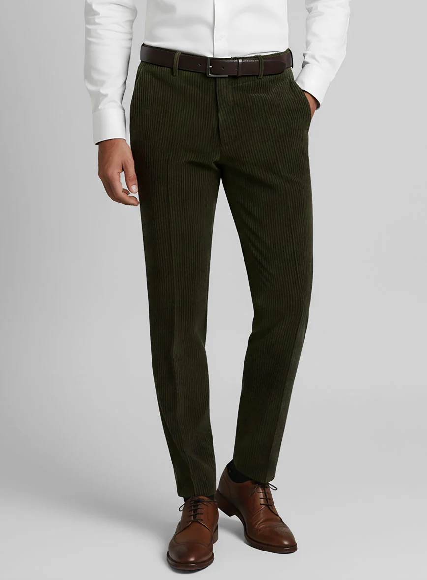 Olive Green Stretch Corduroy Suit - Image 6