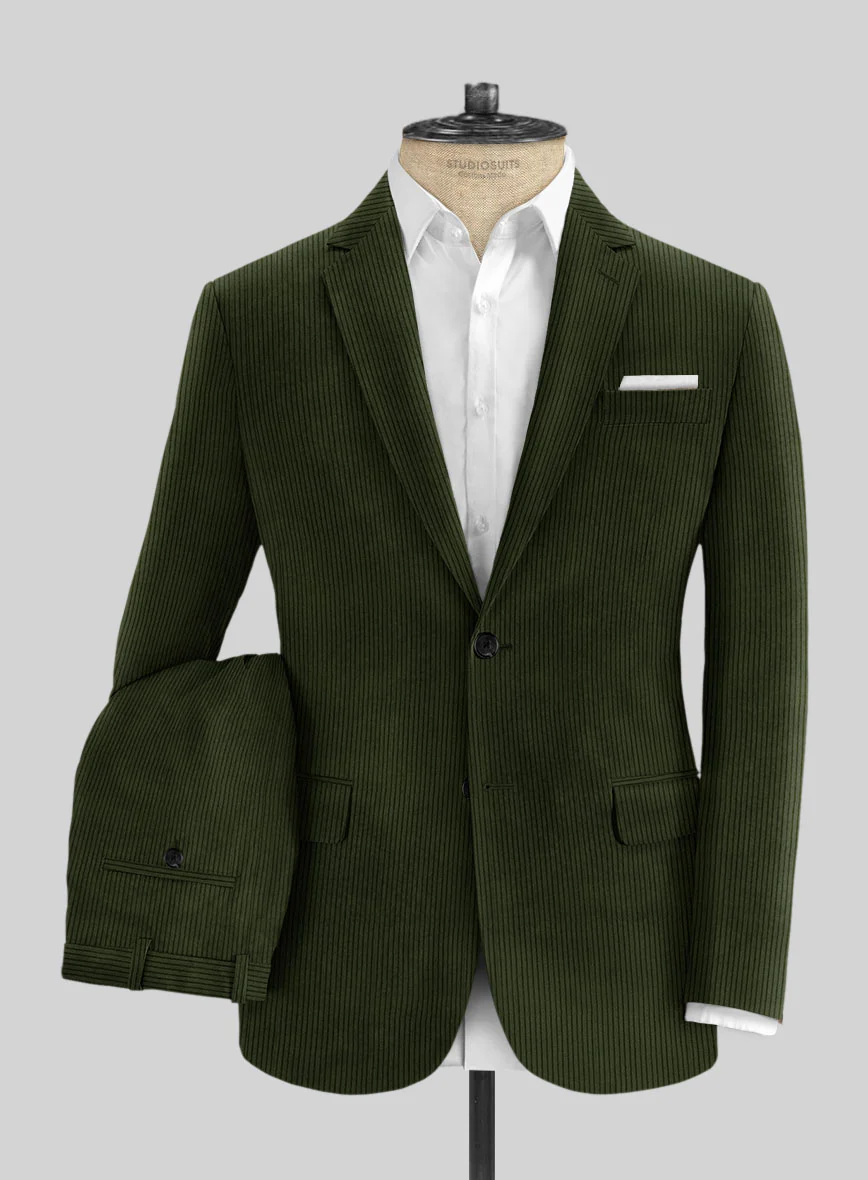 Olive Green Corduroy Suit - Image 2