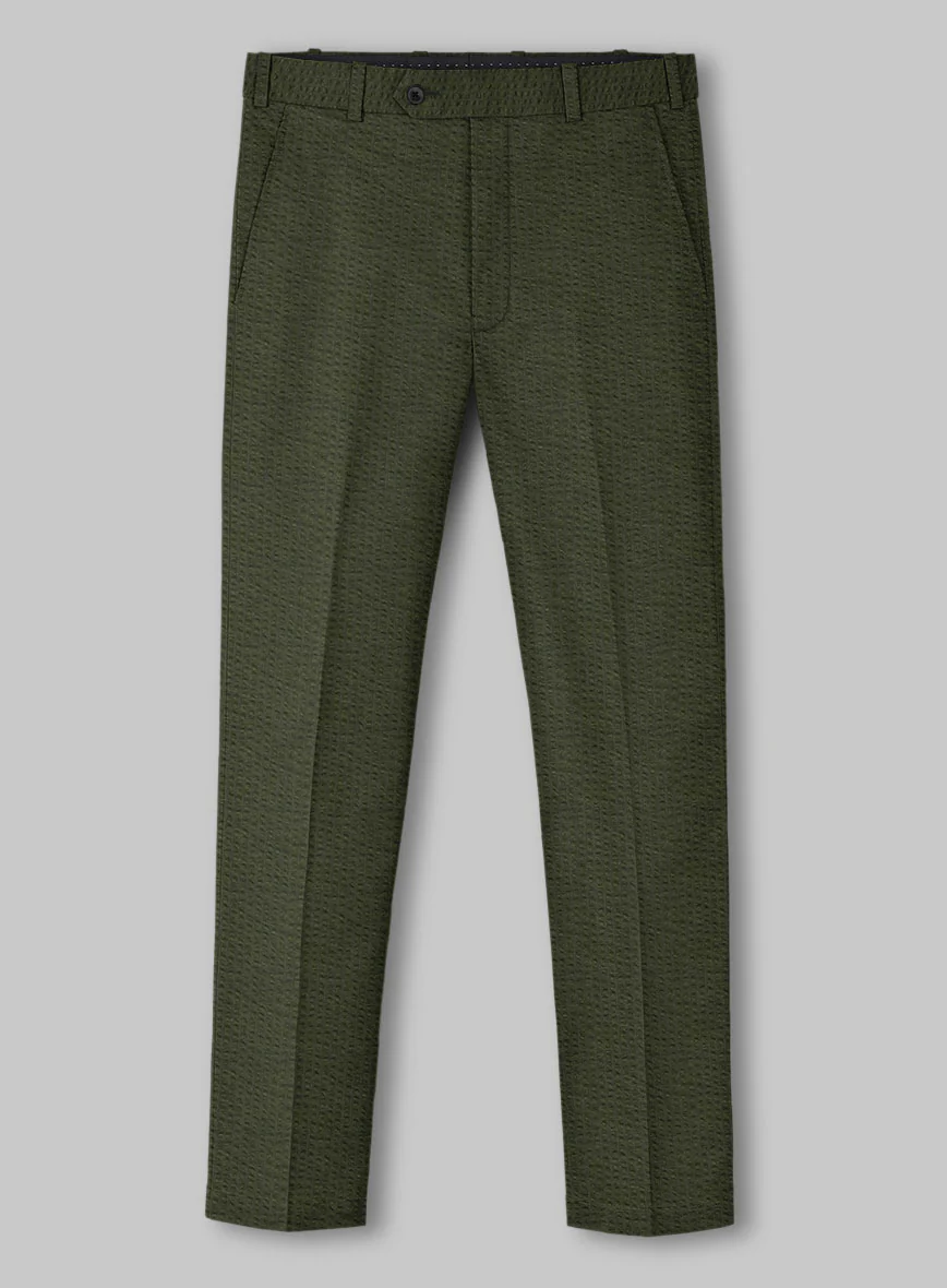 Olive Seersucker Suit - Image 4