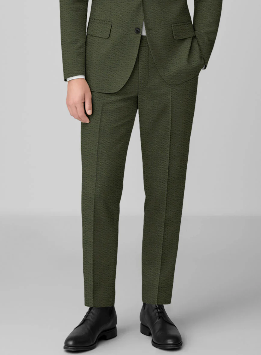 Olive Seersucker Suit - Image 6