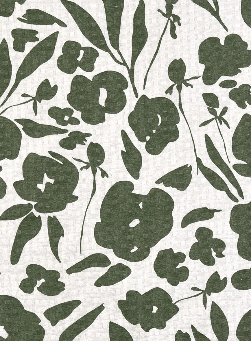 Olive Silhouette Cotton Shirt - Image 5