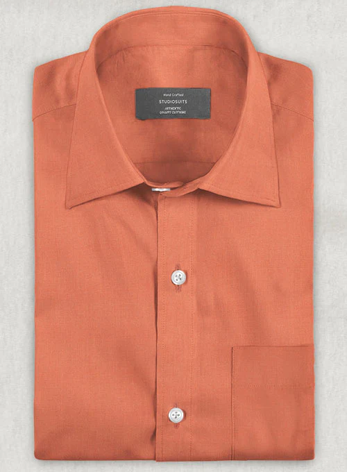 Orange Stretch Twill Shirt - Image 2