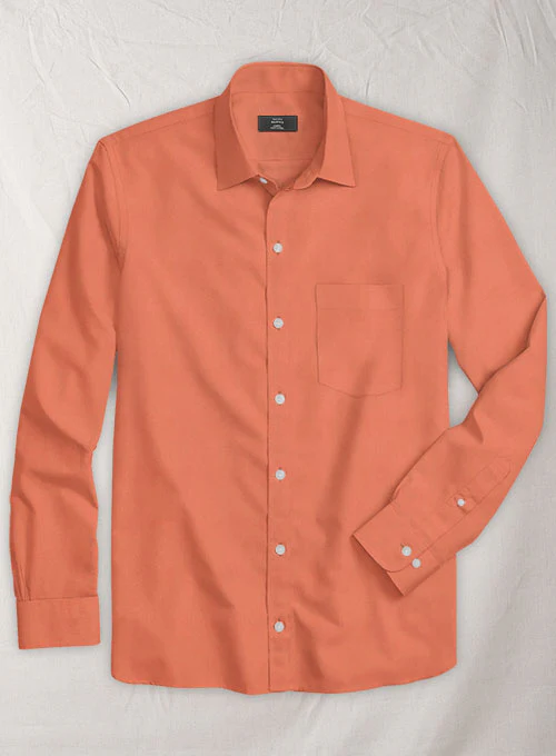 Orange Stretch Twill Shirt - Image 2
