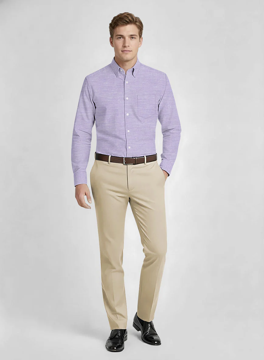 Orchid Mist Dobby Cotton Shirt - Image 4