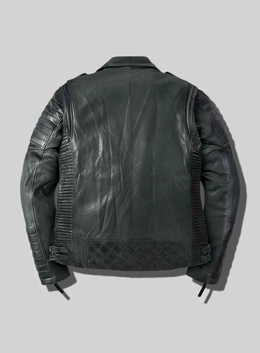 Outlaw Burnt Charcoal Leather Jacket - Image 3
