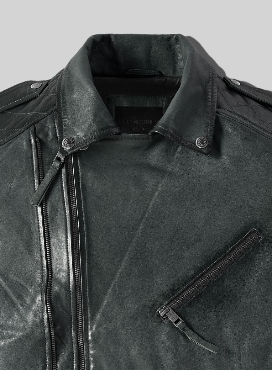 Outlaw Burnt Charcoal Leather Jacket - Image 6