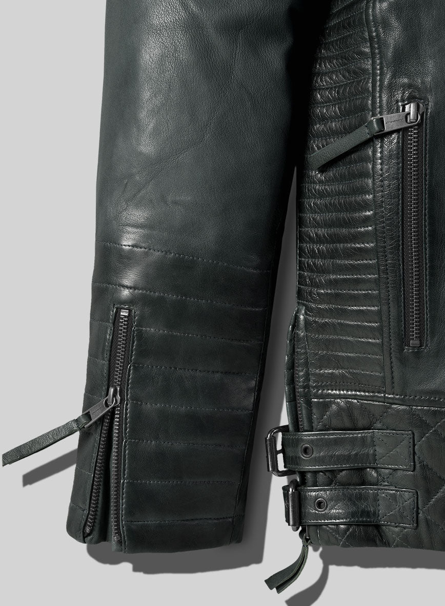 Outlaw Burnt Charcoal Leather Jacket - Image 7