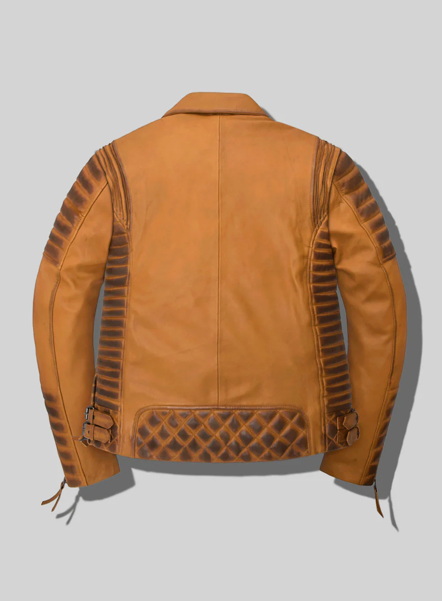 Outlaw Burnt Mustard Leather Jacket - Image 3