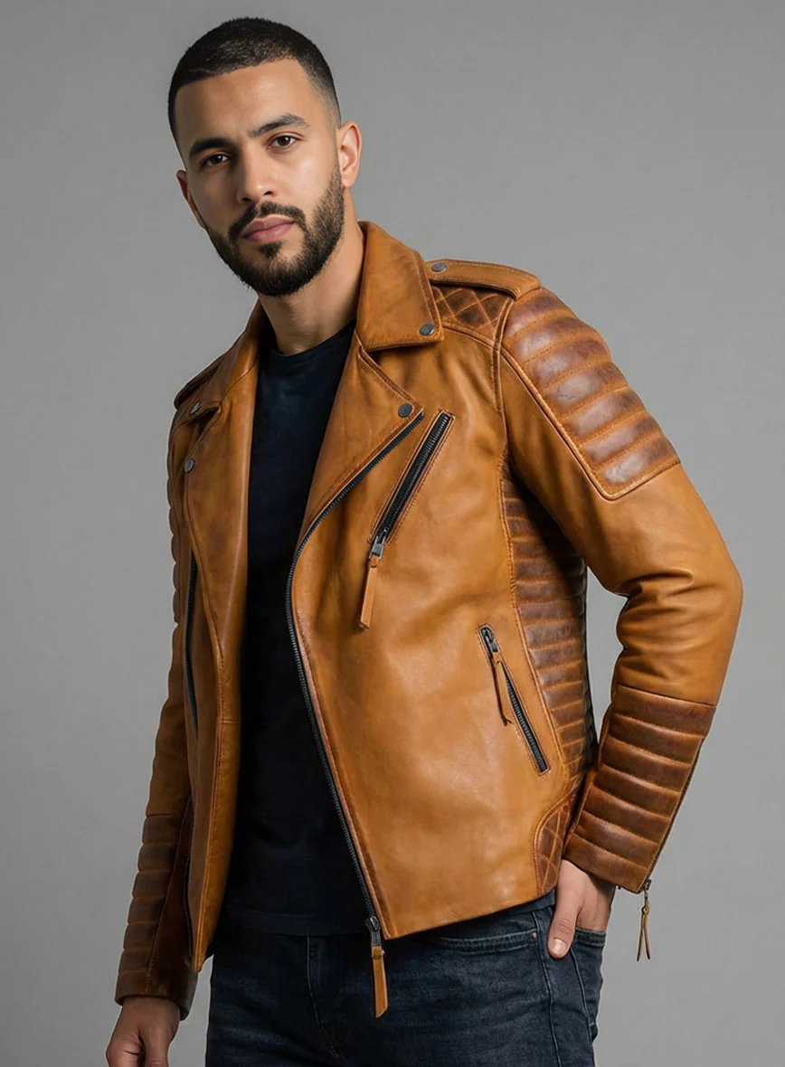 Outlaw Burnt Mustard Leather Jacket - Image 4