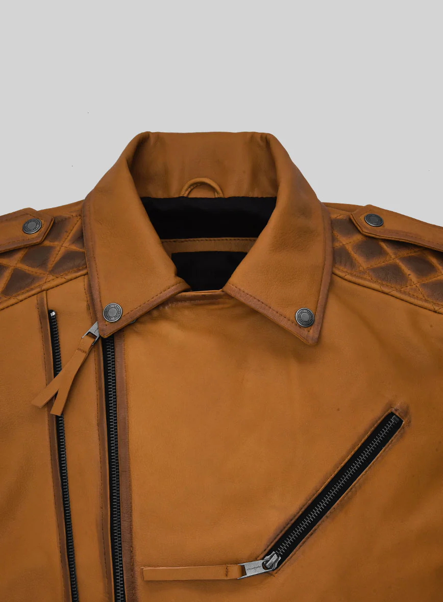 Outlaw Burnt Mustard Leather Jacket - Image 6