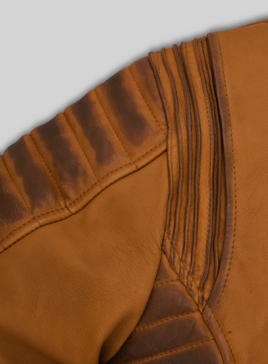 Outlaw Burnt Mustard Leather Jacket - Image 7