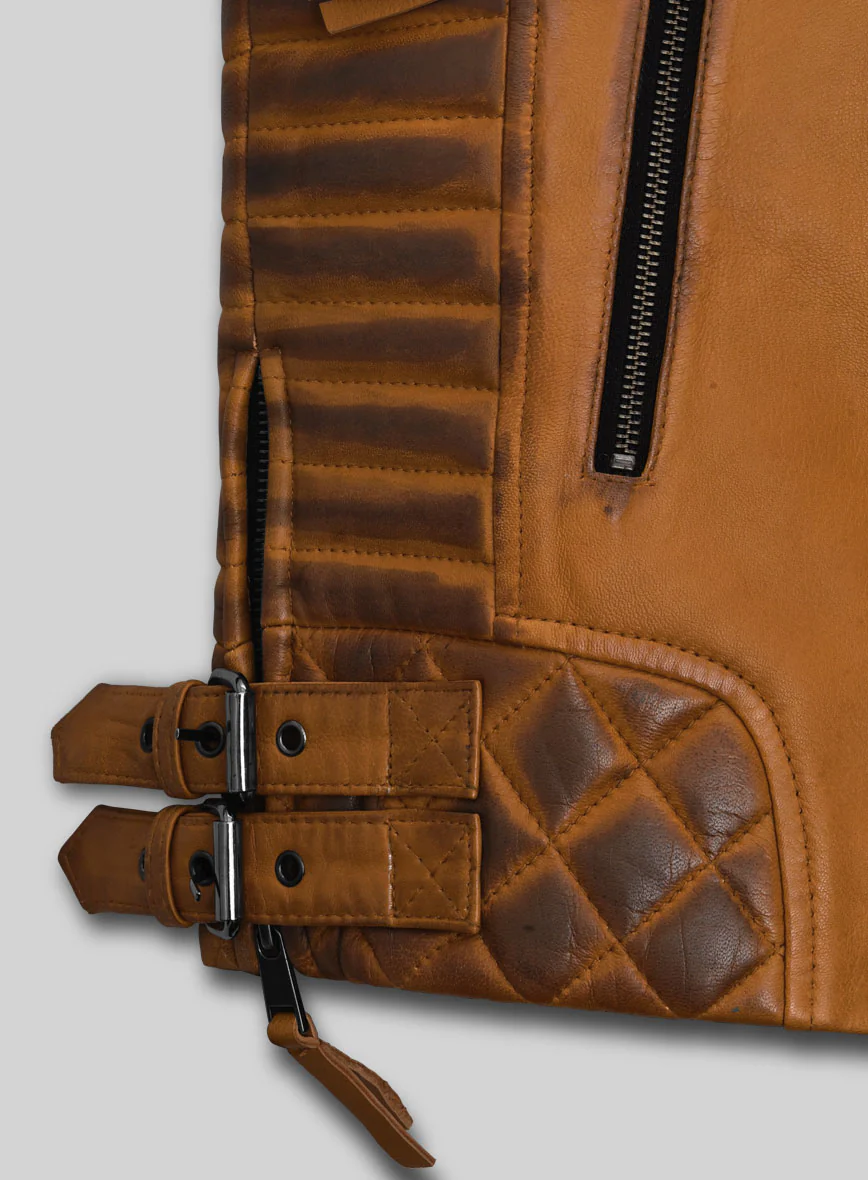 Outlaw Burnt Mustard Leather Jacket - Image 9