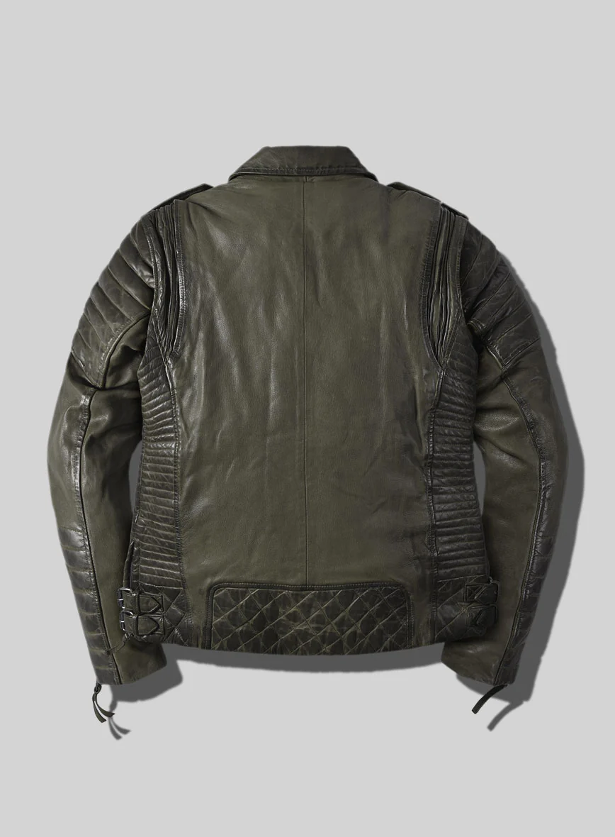 Outlaw Burnt Olive Leather Jacket - Image 3