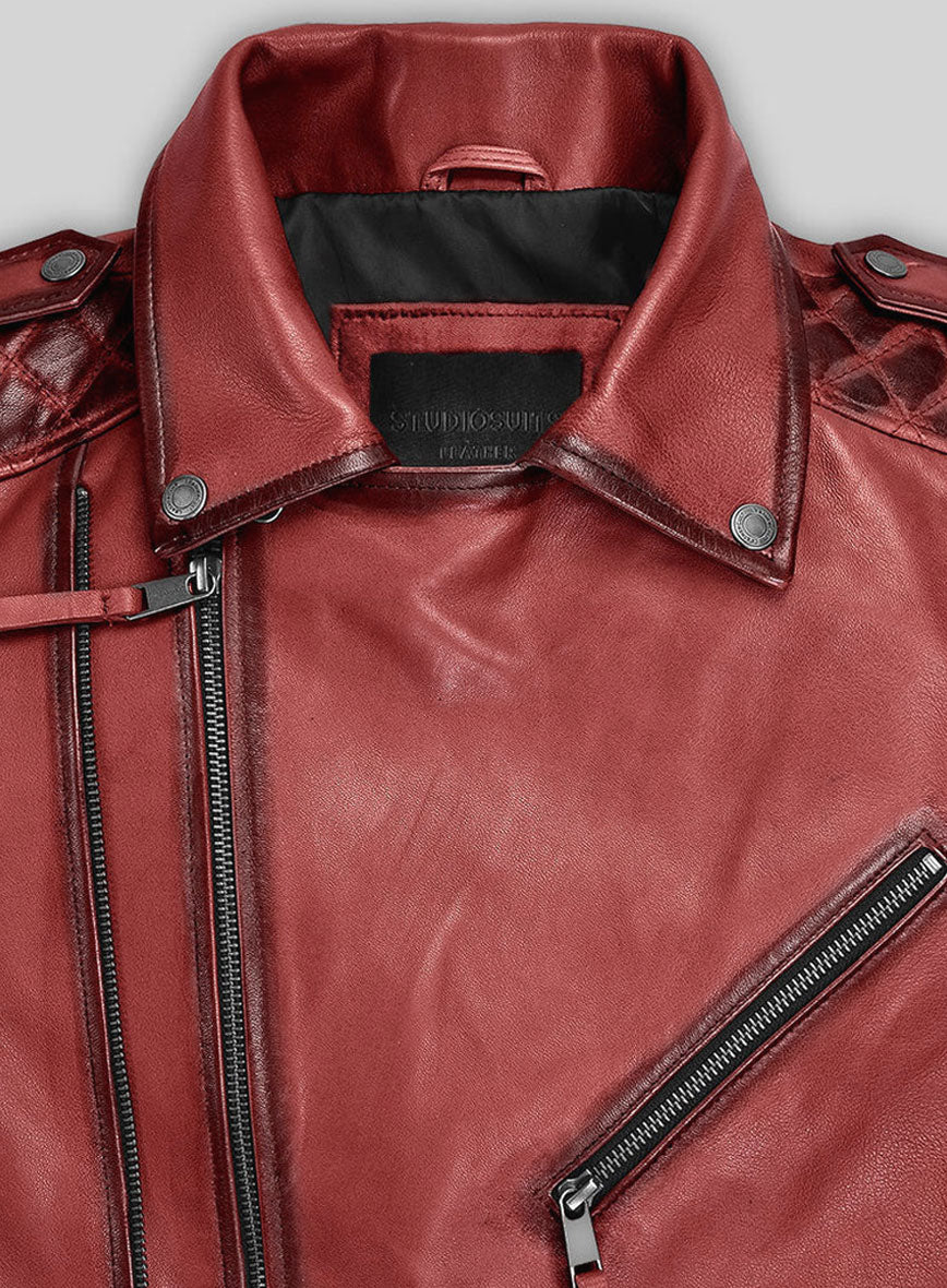 Outlaw Burnt Red Leather Jacket - Image 5