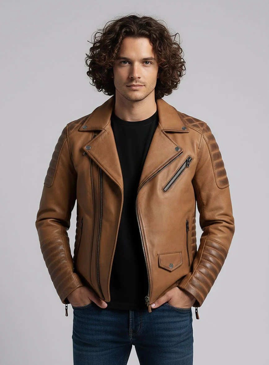 Outlaw Burnt Tan Leather Jacket - Image 4