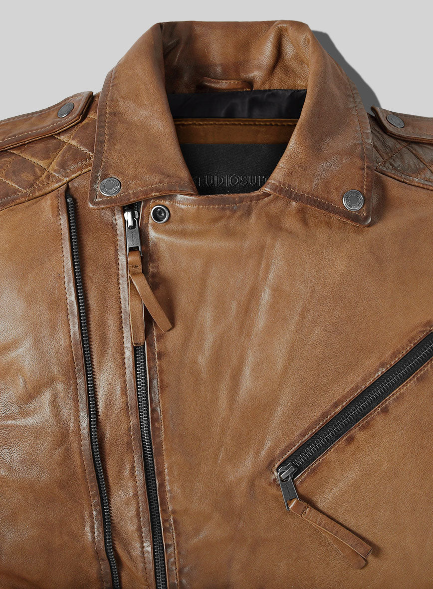 Outlaw Burnt Tan Leather Jacket - Image 5