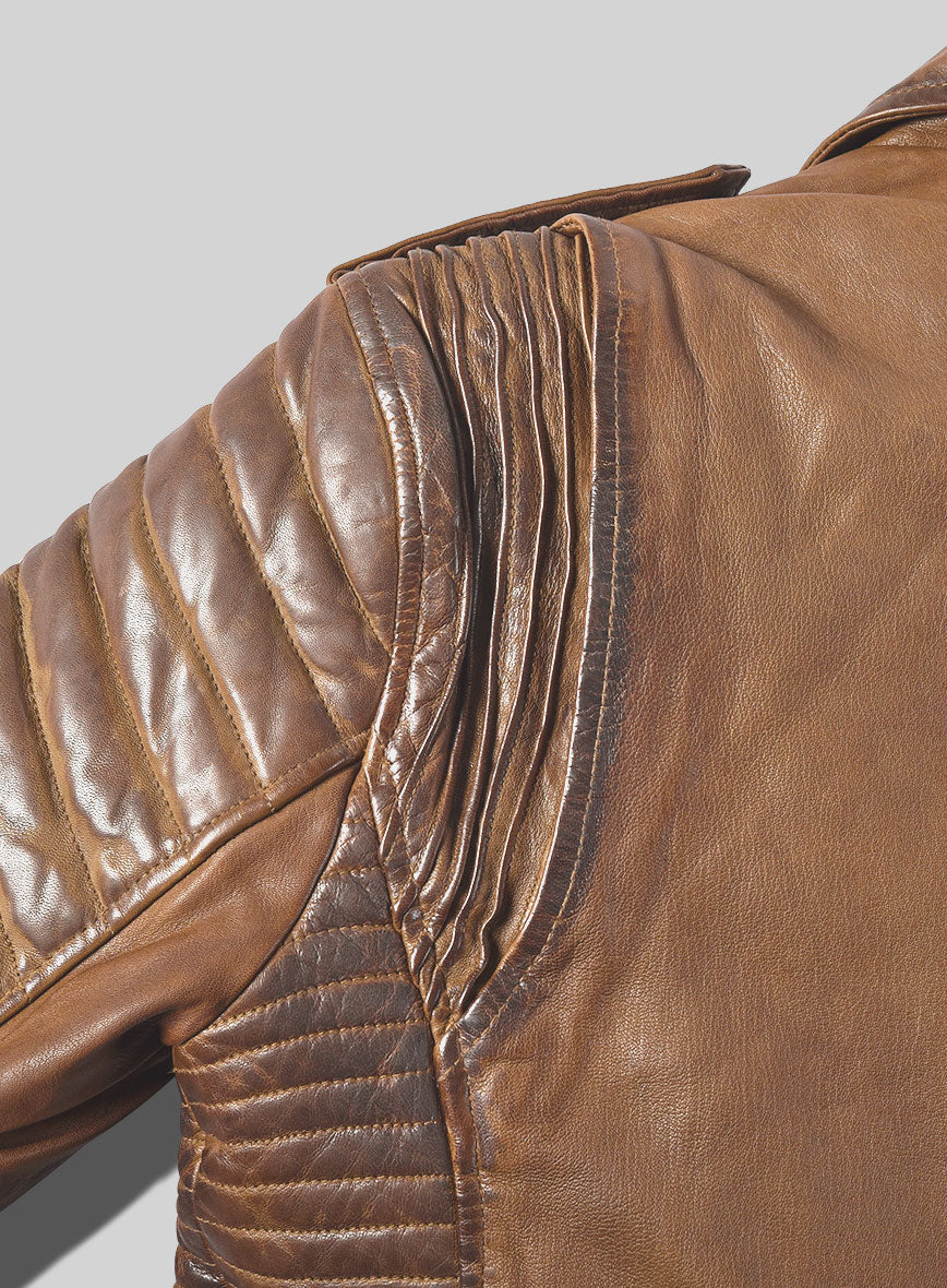 Outlaw Burnt Tan Leather Jacket - Image 8
