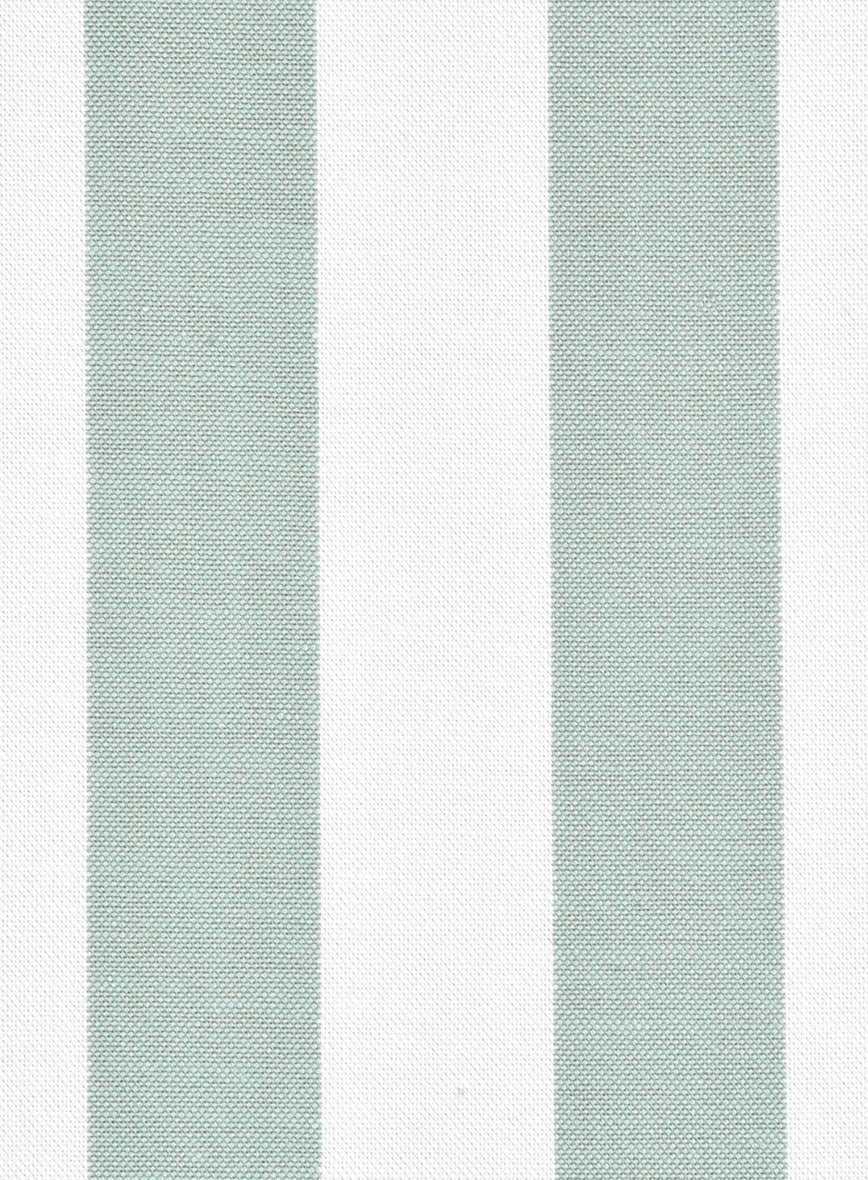 Oxford Green Wide Stripe Cotton Shirt - Image 4