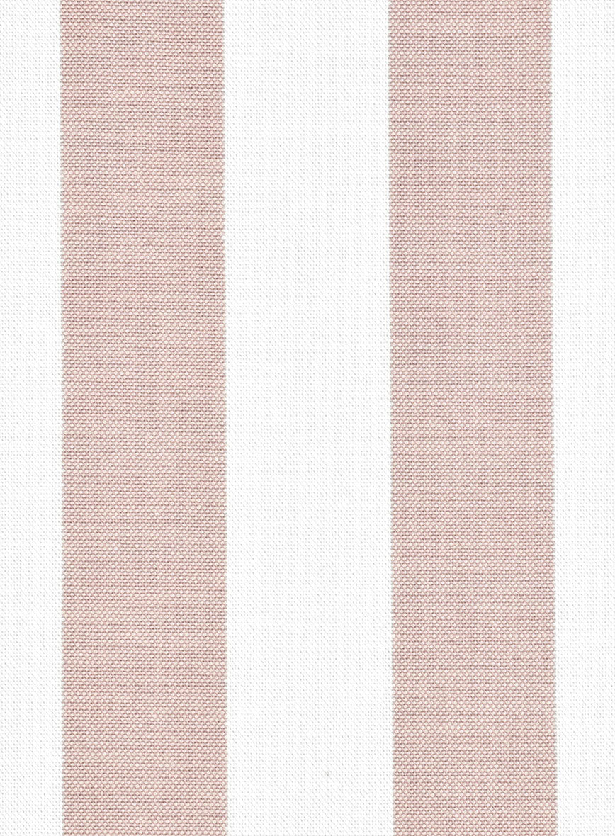 Oxford Old Rose Wide Stripe Cotton Shirt - Image 4