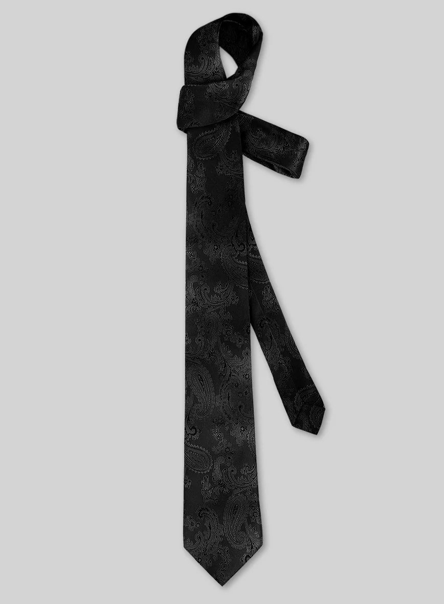 Paisley Black Lining Tie - Image 2