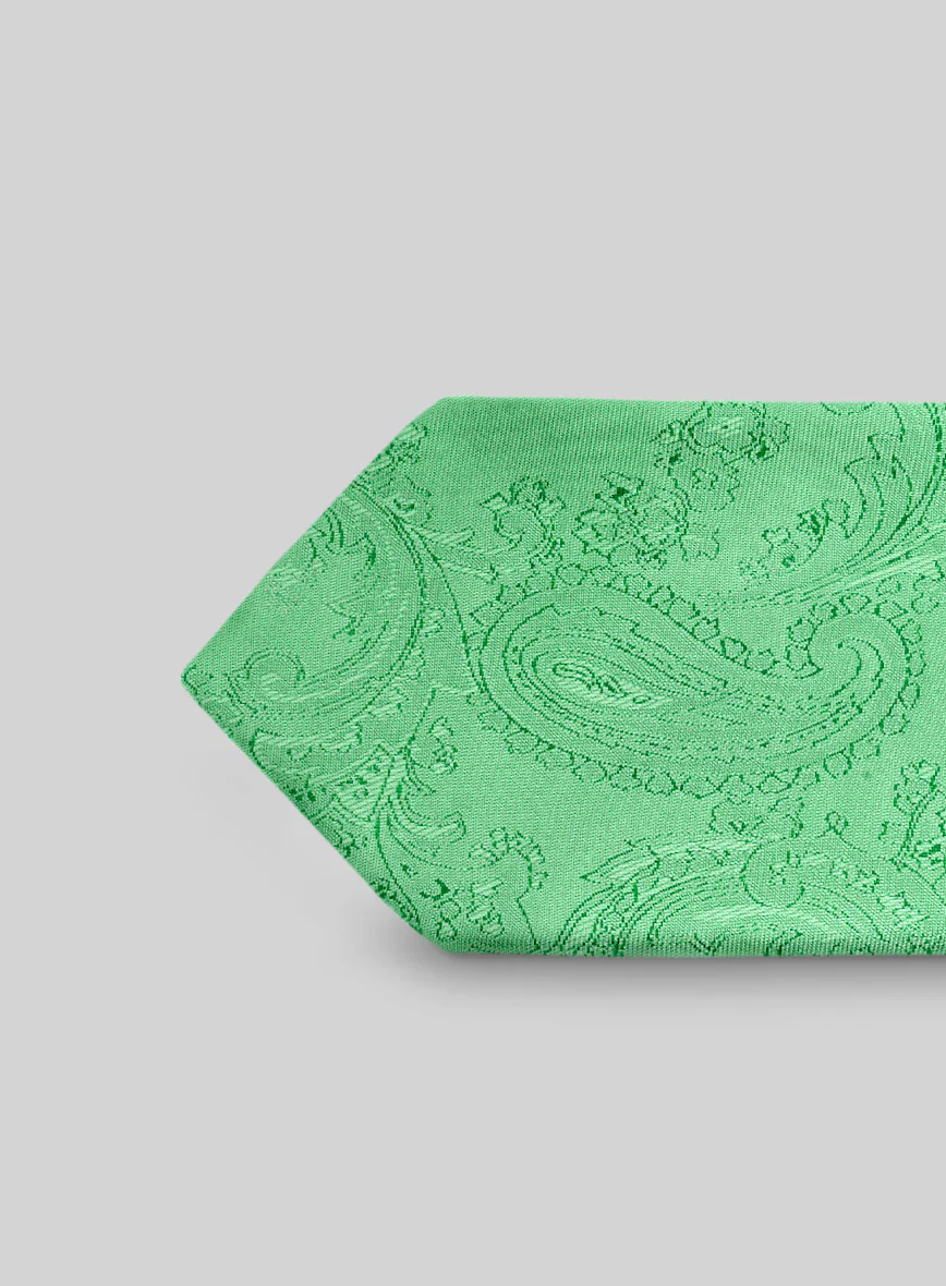 Paisley Cuban Green Satin Tie - Image 3