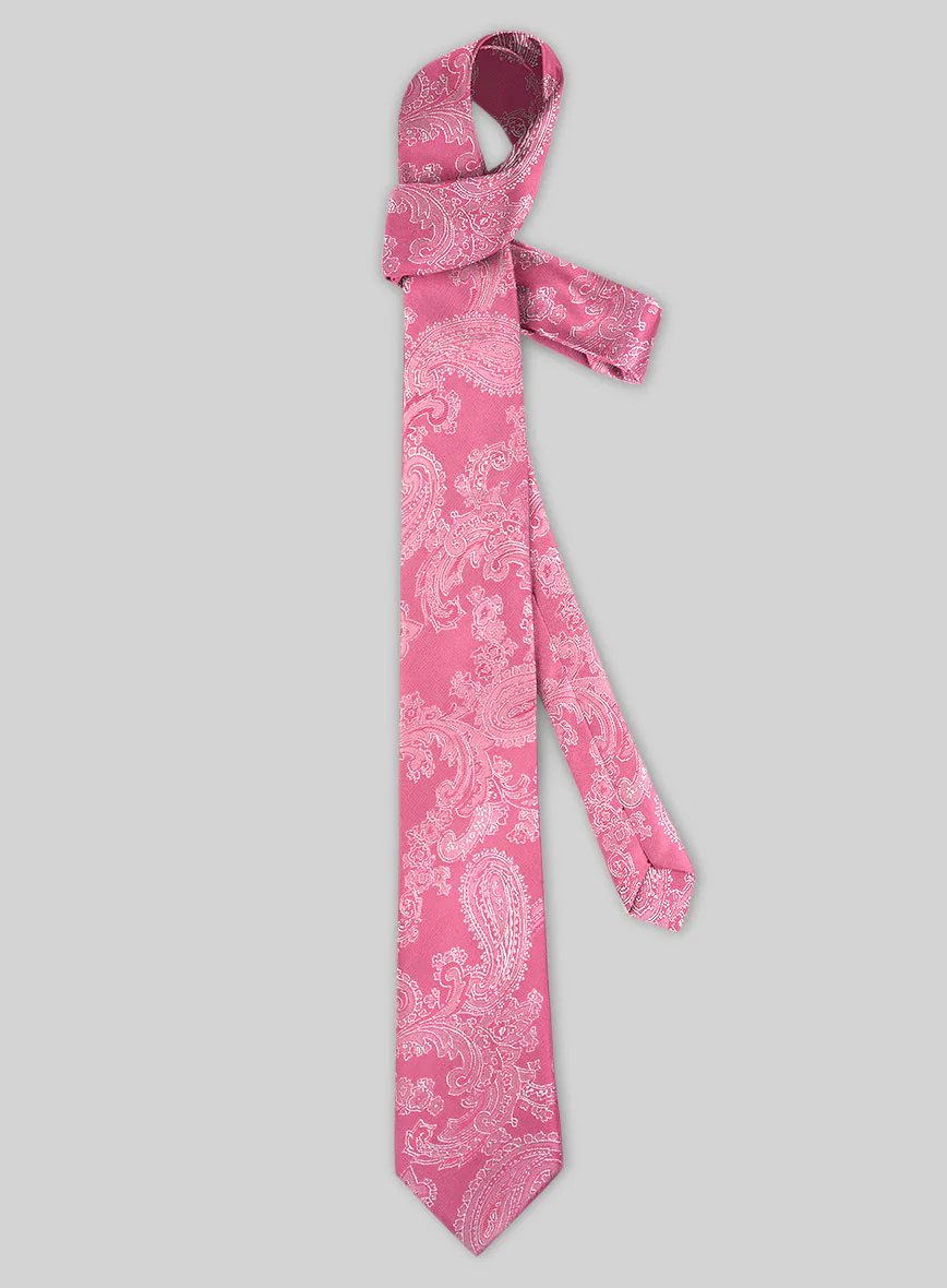 Paisley Cuban Pink Tie - Image 2
