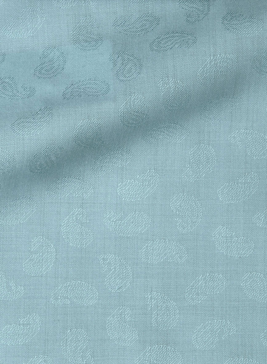 Paisley Light Blue Wool Shirt - Image 2
