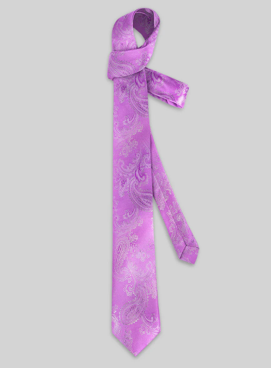 Paisley Lilac Satin Tie - Image 2