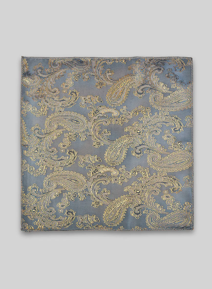 Paisley Pocket Square - Pine Blue - Image 3