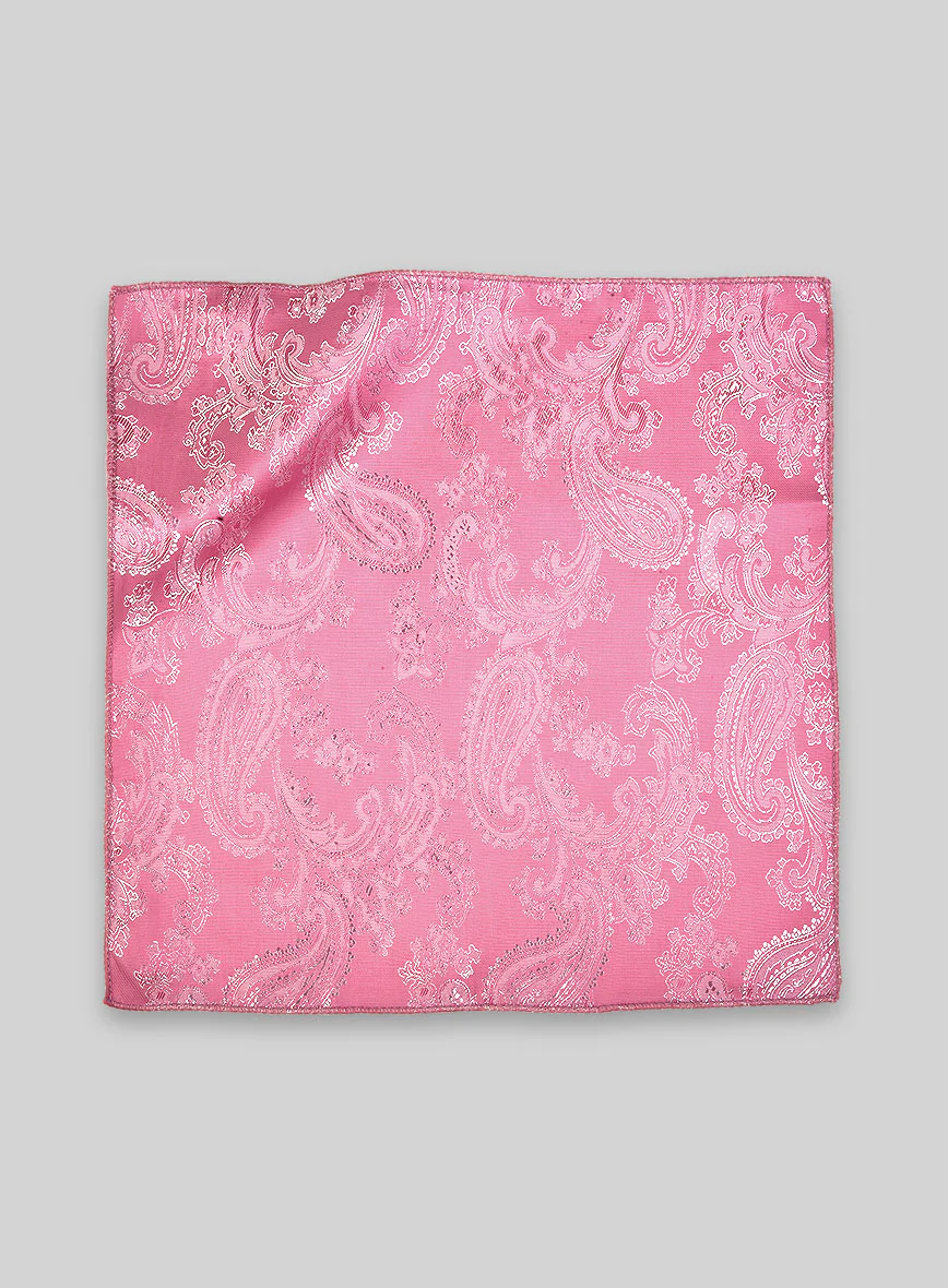 Paisley Pocket Square - Cuban Pink - Image 3