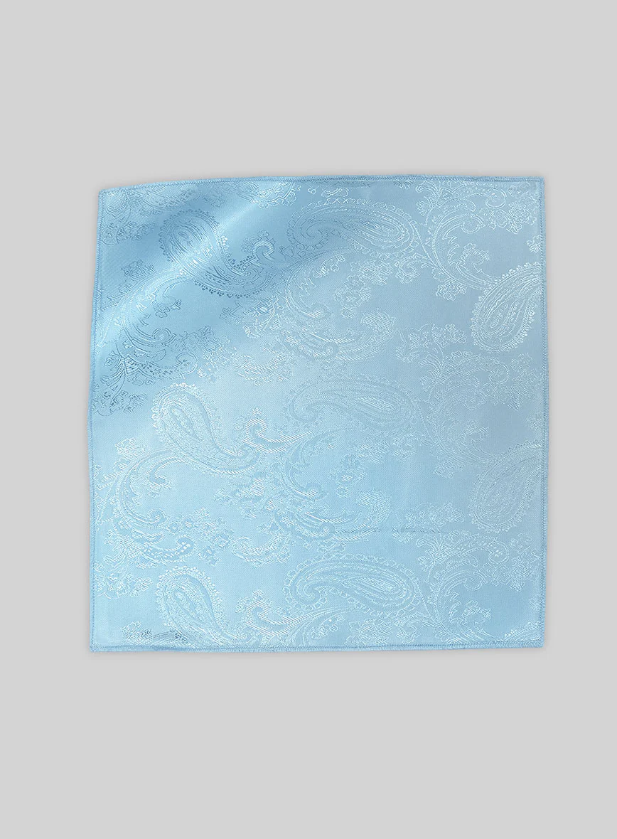 Paisley Pocket Square - Light Blue - Image 2