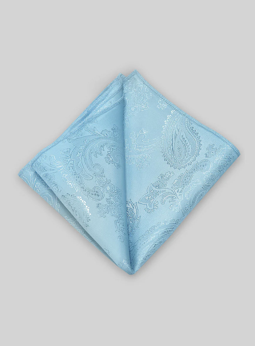 Paisley Pocket Square - Light Blue - Image 3